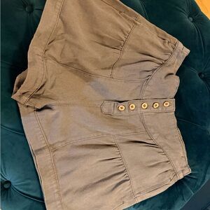 Women's Gray Button-Up Shorts